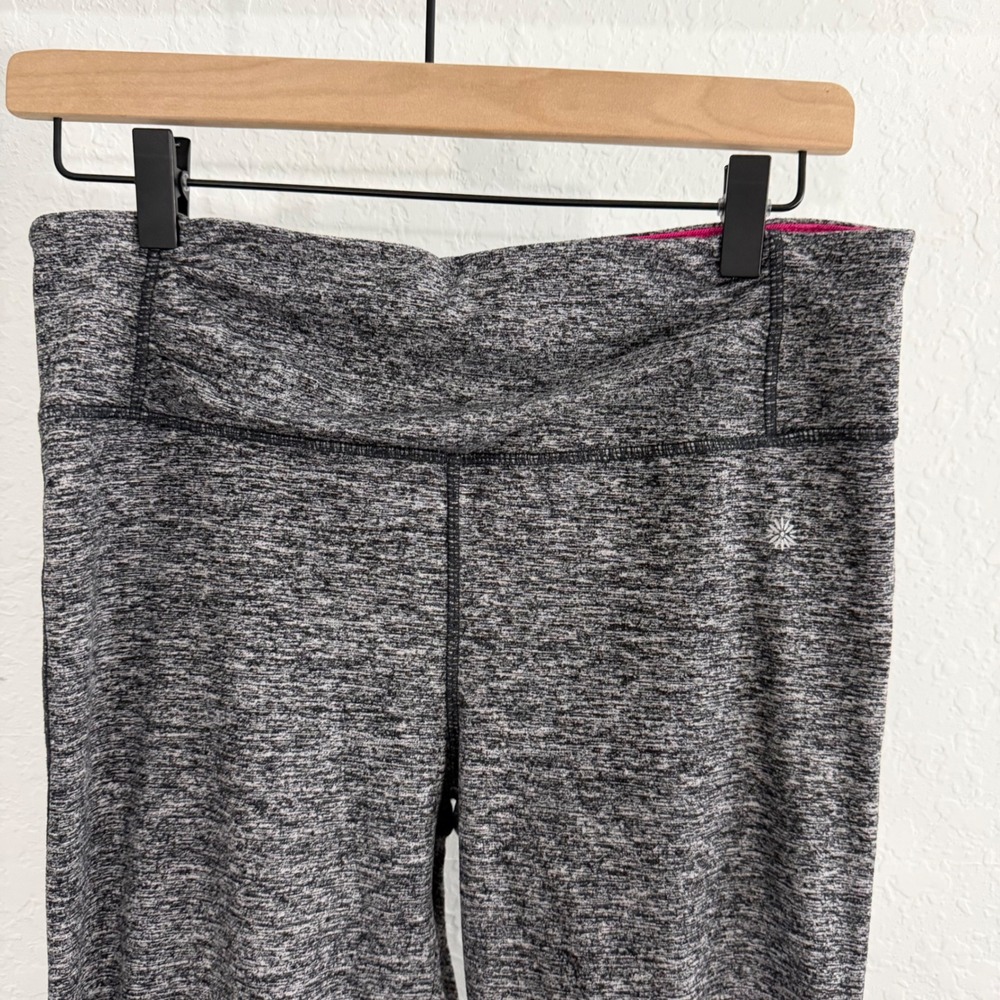 Tangerine Zip Capri Leggings Hearther Charcoal Black Activewear Athletic Gym - Picture 3 of 11